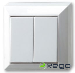 Slēdzis 2-taust., virsapmetuma, balts 2x switch, 0315H