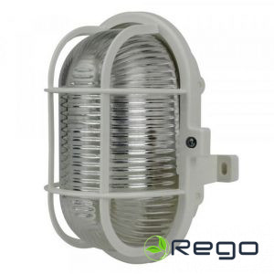 OVAL Gaismeklis 60W, PVC, balts (40467)