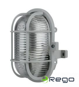 OVAL Gaismeklis 60W, PVC, pelēks (40810) 03332S