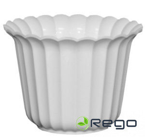 Puķu pods Gliemežvāks 21 cm balts