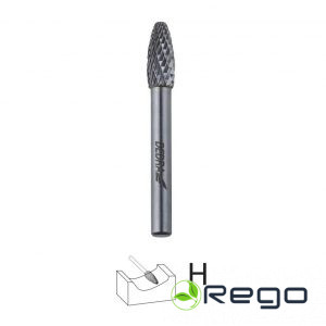 Dedra 07F670 Tapu frēze liesmas veida H 8x20mm, tapa 6mm.