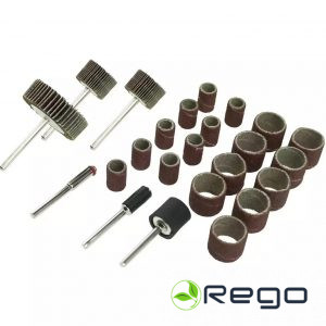 Dedra 08T609 Lameļu slīpcilindri un slīpēšanas lentes, komplektā 24gab.