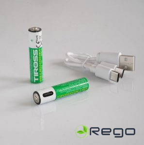 Akumulatora baterija AA 1650mAh 2gab uzlād. ar vadu