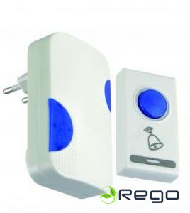 Bezvadu durvju zvans NUTKA (03895) 230V /12V, 0.3W, IP20 STRUHM balts/zils