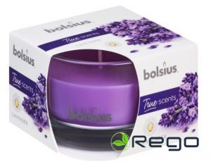 Svece arom.stikla gl. 8x5cm Lavanda