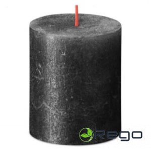 Svece rustika 6.8x8cm, Shimmer, antracīts