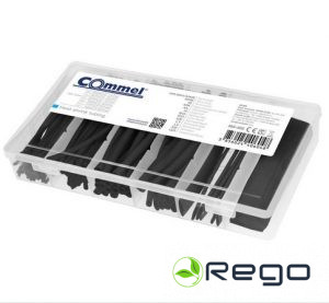 Termoplast. caurule 10cm kompl., 100gb., melnas 365-502  (11406S)