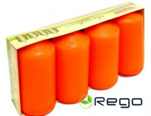 Sveces 4gb. D5x9cm oranžas