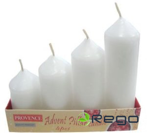 Sveces 4gb. adventei baltas
