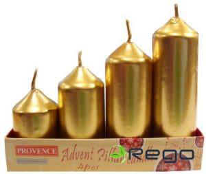 Sveces 4gb. adventei zelta
