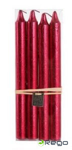 Galda sveces 4gb., 23.5cm sarkanas