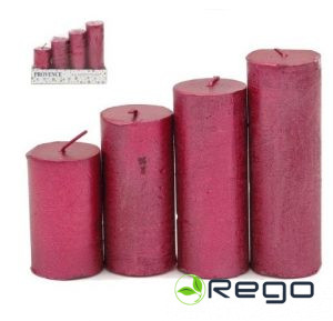 Sveces 4gab 6.5;8.5;10;12cm sarkanas(6/24)