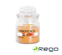 Svece arom. stikla gl. ar vāku 9cm Mango