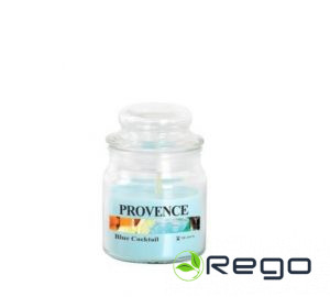 Svece arom. stikla gl. ar vāku 9cm Kokteilis