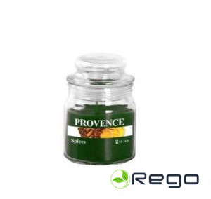 Svece arom. stikla gl. ar vāku 9cm Garšvielas