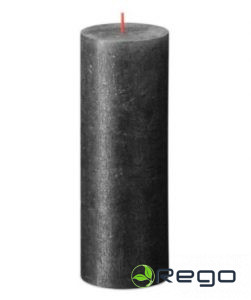 Svece rustika 6.8x19cm Shimmer antracīts