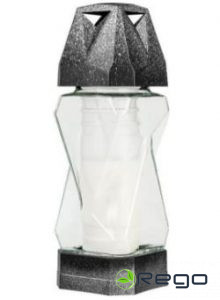 Āra svece ar vāciņu 28cm/stikls pelēka