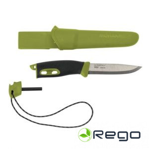 Morakniv Āra sporta nazis Companion spark (S), 104mm, zaļš, ar uguns starteri