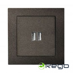 USB ligzda 3,4A 220V melna