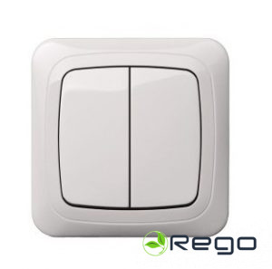 Slēdzis/bez rāmja zemapmetuma balta ALFA IJ5-10-003-01 A/B 1+1