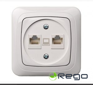 IKL002 A/B RJ45kat5 2-viet. datora ligzda/bez rāmja balta ALFA