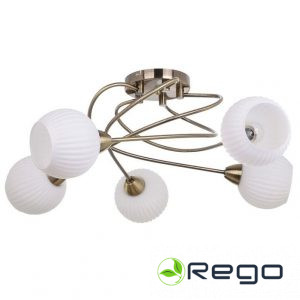 Griestu l.-RIBERO 5x40W E14 misiņa