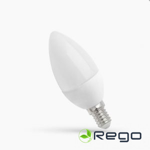 LED Spuldze C37 svece 230V/50HZ 8W 720Lm RA>80 3000K E14 (17005S)