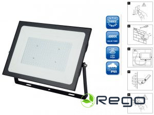 LED prožektors 200W,16500lm, ar 15cm 3G1.0mm² vadu (17136S)