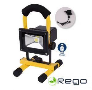 Pārnēsājams darba gaismeklis LED ar USB lādētāju, (8) 20W 1200lm, 2200mAh 6500K