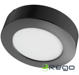 LED gaismeklis v/a apaļš 6W 4000K 520Lm 120*30melns (17158S)