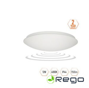 LED gaismeklis apaļš 12W 220-240V/50Hz IP44 800lm, 4000K