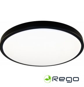 LED Gaismeklis apaļš 36W 3850Lm 4000k d:395mm melns (17449S)