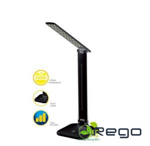 Galda lampa LED 220V W 3000K 870lm 1800LUX +dimm 150*150*600mm melna