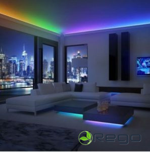 LED lenta 5m RGB+dimmēšana DC12V SMD505030LED/m IP20 komp.ar pulti un wifi