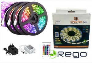 LED lenta 5m RGBW+dimm IP20 ar pulti DC12V 480lm/m SMD2835+SMD505060LED/m