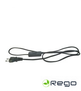 Vads elektroierīcēm H03VVH2-f 2x0,75/2m ar dakšu un on/of pogu melns