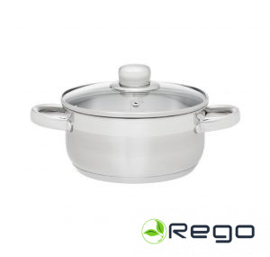 Maku Basic katls ar stikla vāku metāla 2L 18cm