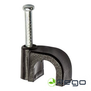 Kabeļa stiprinājums, apaļš 10 mm melns 100gab. (18336S)