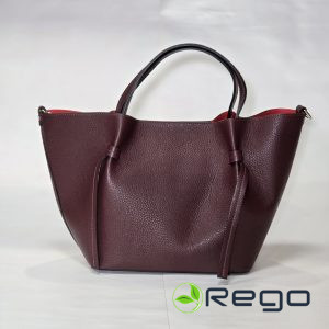 Dabīgās ādas soma bordo ar maciņu