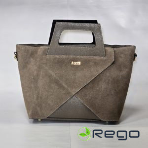 Dabīgās ādas/zamšādas soma brūna trapece VEZZE