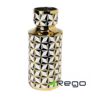 Vāze Marciano 2, melna/peleka/balta/zelta,13.5x13.5x31 cm