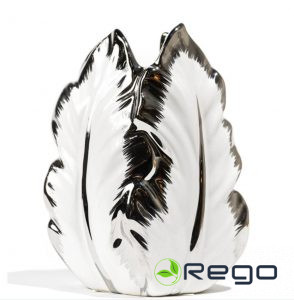 Vāze Grette, balta/sudraba krāsā, 12x8x27cm