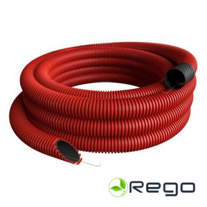 Gofrēta dubultsienu caurule D=40mm 450N 50m sarkana EVOCAB FLEX