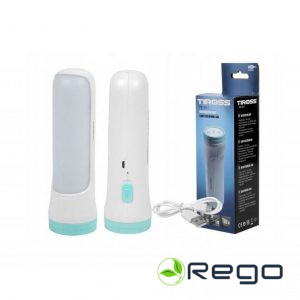 Tiross uzlādējams lukturis TS-1857 1LED + COB USB 1gb.