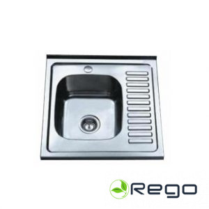 TREDI Uzliekama nerūsējoša izlietne 600x600 kreisā (21422)