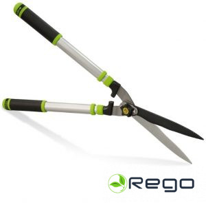 Dzīvžogu šķēres ar teleskopisku alumīnija cauruļveida rokturi