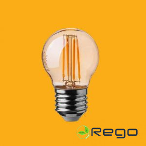 LED Filament Spuldze E27 4W(400Lm) , G45, IP20, V-TAC, silti balta gaisma 2200K