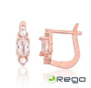 Sudraba auskari ar zelta pārklājumu 1,60g, 925