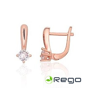 Sudraba auskari ar zelta pārklājumu, 2,40g, 925, cirkonijs