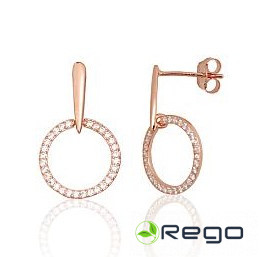 Sudraba auskari ar zelta pārklājumu 1,50g, 925, cirkonijs